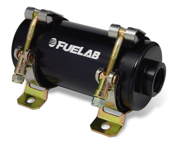 Fuelab Prodigy Reduced Size Carb In-Line Fuel Pump w/Internal Bypass - 800 HP - Black - Bull Strap