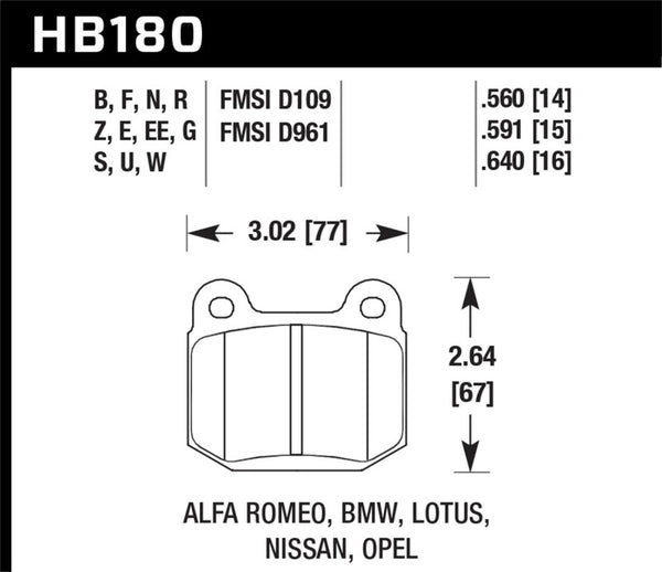 Hawk 03-06 Evo / 04-09 STi / 03-07 350z Track DTC-30 Rear Pads - Bull Strap
