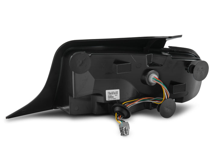 Raxiom 10-12 Ford Mustang Vector V2 LED Tail Lights - Gloss Black Housing (Clear Lens) - Bull Strap