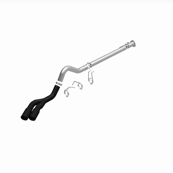 MagnaFlow 08-18 Ford F-250/F-350/F-450 4.6L/6.7 DPF-Back Black 4in Dual Single Rear Exit - Bull Strap
