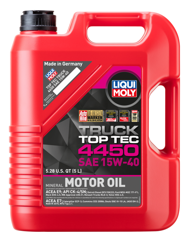 LIQUI MOLY 5L Top Tec Truck 4450 Motor Oil SAE 15W40 - Bull Strap