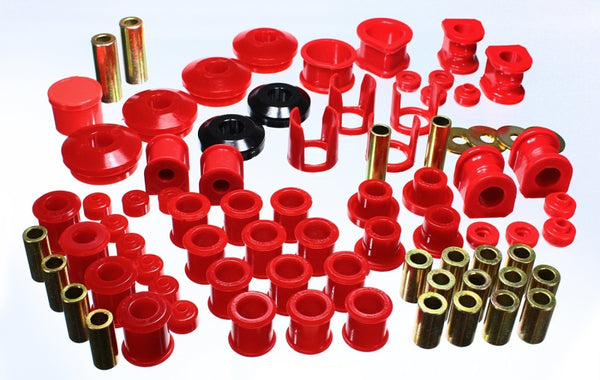 Energy Suspension 89-94 Nissan 240SX (S13) Red Hyper-Flex Master Bushing Set - Bull Strap