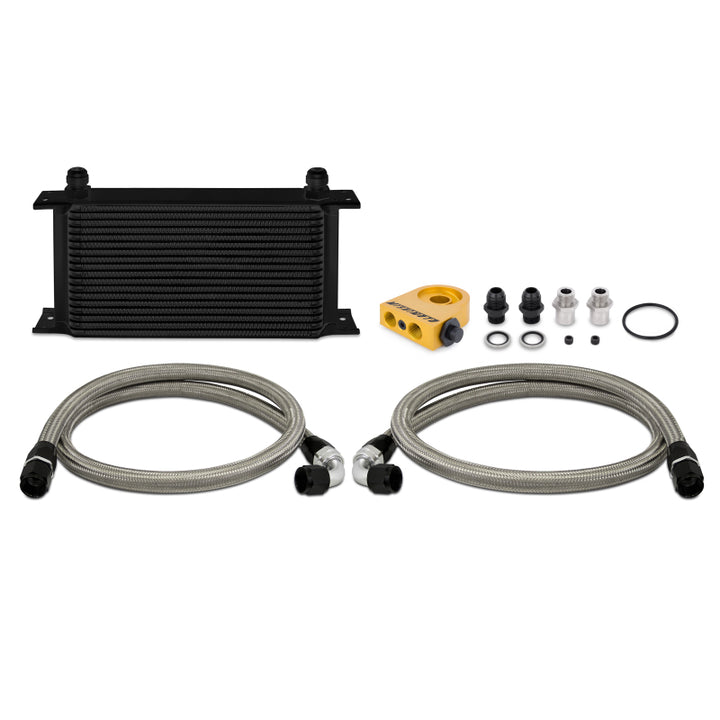 Mishimoto Universal 19 RowThermostatic Oil Cooler Kit - Black - Bull Strap