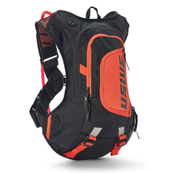 USWE Moto Hydro Hydration Pack 3L - Black/Factory Orange - Bull Strap