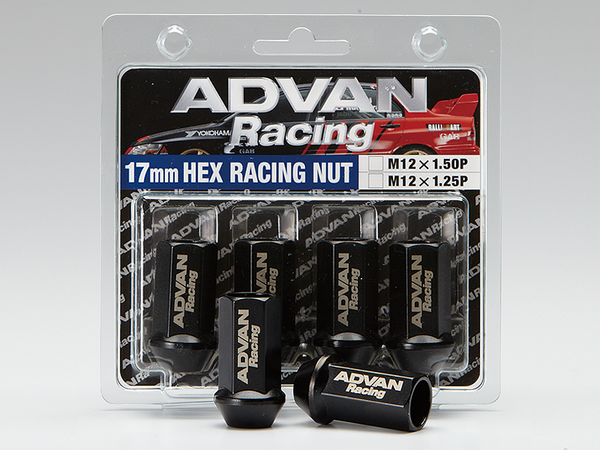 Advan Lug Nut 12X1.5 (Black) - 4 Pack - Bull Strap