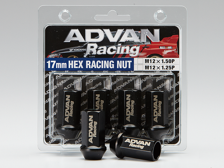 Advan Lug Nut 12X1.5 (Black) - 4 Pack - Bull Strap