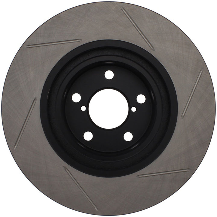 StopTech Power Slot 06-08 Subaru Legacy / 13 Scion FR-S / 13 Subaru BRZ Front Left Slotted Rotor - Bull Strap