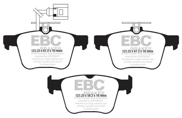 EBC 2018 Audi TT Quattro Redstuff Rear Brake Pads - Bull Strap