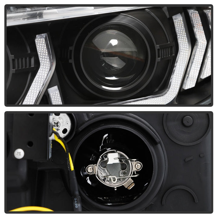 Spyder 16-18 Honda Civic 4Dr w/LED Seq Turn Sig Lights Proj Headlight - Black - PRO-YD-HC16-SEQ-BK - Bull Strap