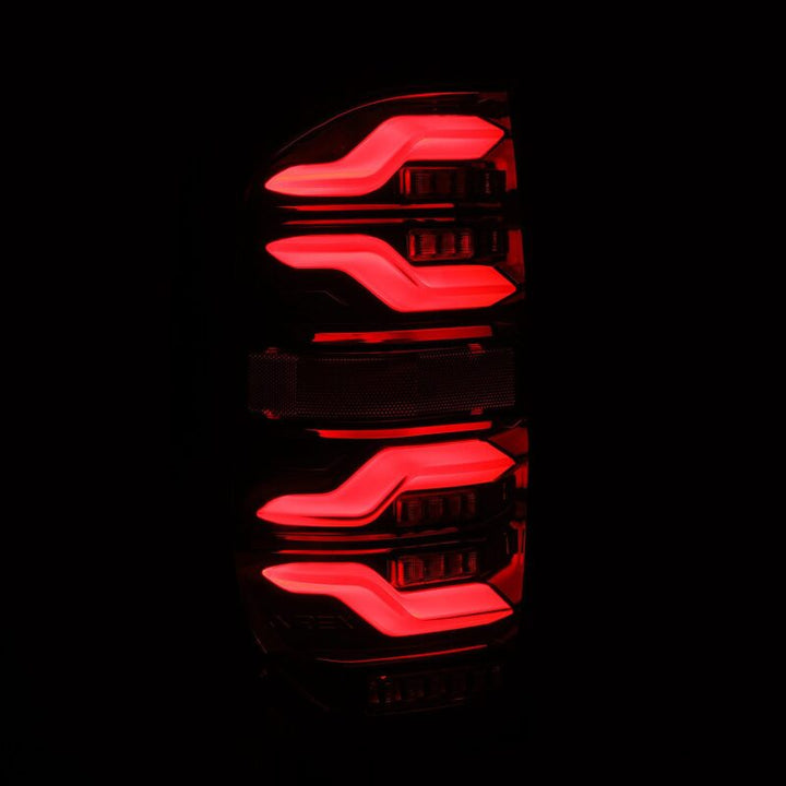 AlphaRex 14-21 Toyota Tundra LUXX LED Taillights Blk w/Activ Light/Seq Signal - Bull Strap