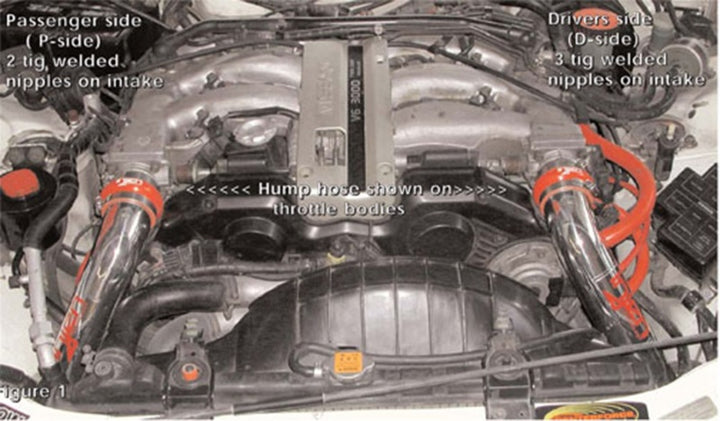 Injen 90-96 300Z Non Turbo Polished Short Ram Intake - Bull Strap