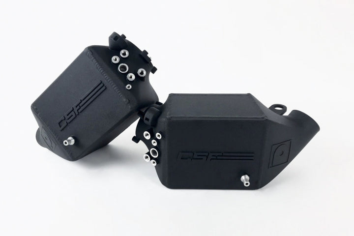 CSF 12-16 BMW M5 (F10) / 12-18 BMW M6 (F06/F12/F13) Twin Charge-Air-Cooler Set - Crinkle Black - Bull Strap