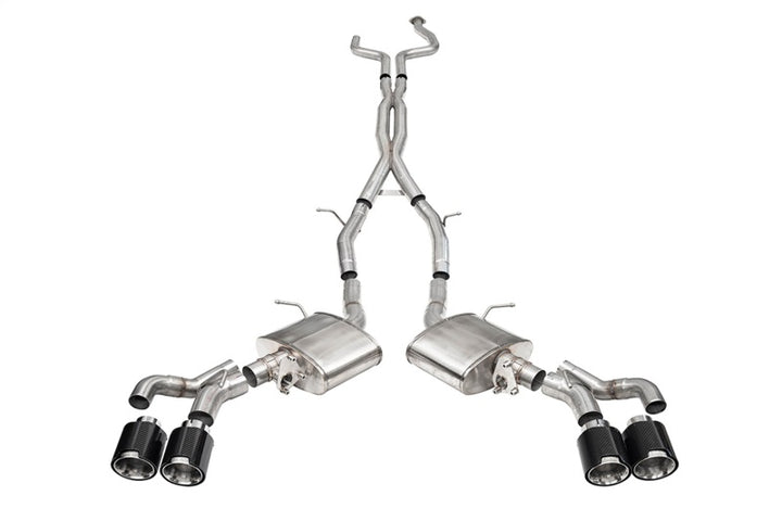Corsa 2022-25 Cadillac CT5 V Blackwing 3in. Cat-Back w/ Act. Exh. - Dbl X-Pipe - Twin 4.5in. CF Tips - Bull Strap