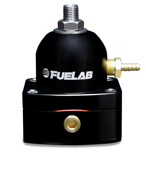 Fuelab 525 EFI Adjustable FPR In-Line 25-90 PSI (1) -6AN In (1) -6AN Return - Black - Bull Strap