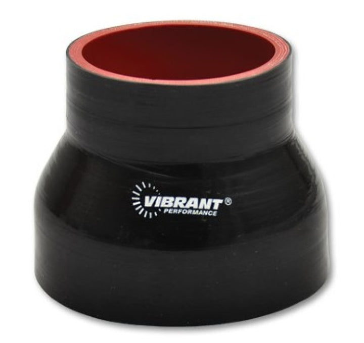 Vibrant 4 Ply Reducer Couper 1.5in ID x 1.375in ID x 3in Long - Black - Bull Strap