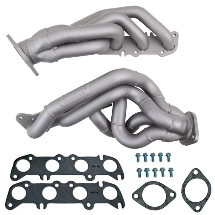 BBK 11-14 Mustang GT Shorty Tuned Length Exhaust Headers - 1-5/8 Titanium - Bull Strap