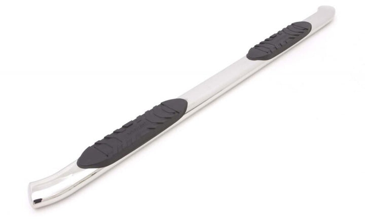 Lund 07-17 Chevy Silverado 1500 Crew Cab 5in. Curved Oval SS Nerf Bars - Polished - Bull Strap