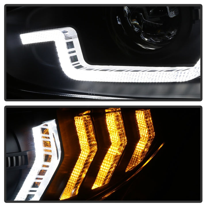 Spyder 16-18 Honda Civic 4Dr w/LED Seq Turn Sig Lights Proj Headlight - Black - PRO-YD-HC16-SEQ-BK - Bull Strap