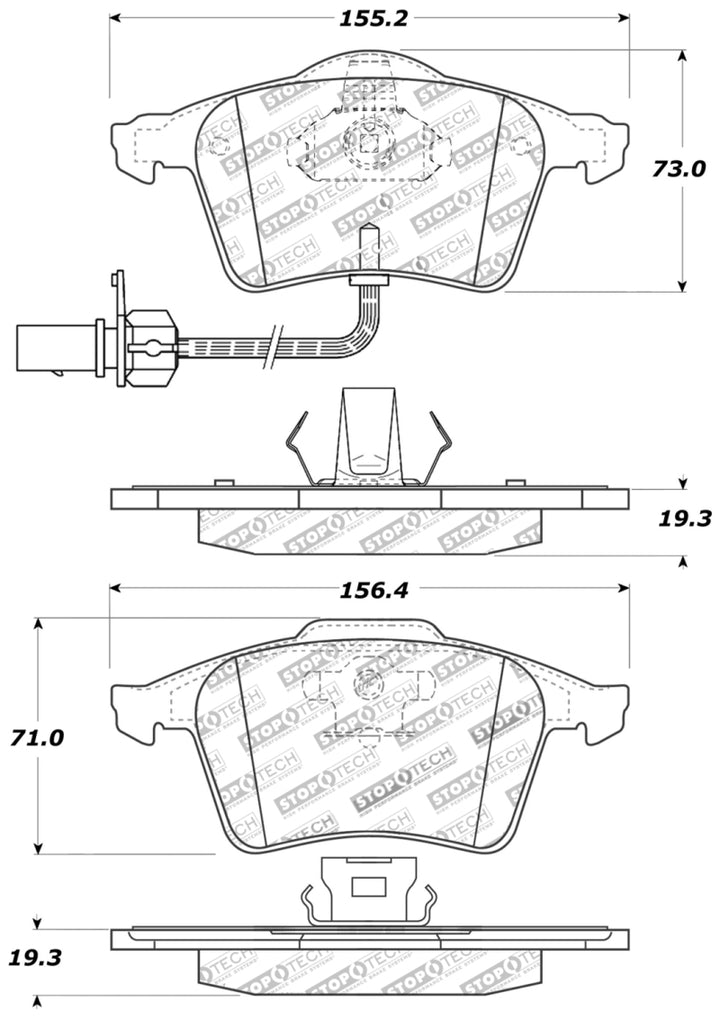 StopTech Performance 07-09 Mazda 3 Front Brake Pads - Bull Strap