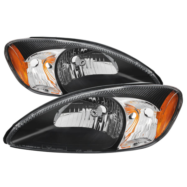 xTune Ford Taurus 2000-2007 Crystal Headlights Black HD-JH-FTA00-AM-BK - Bull Strap