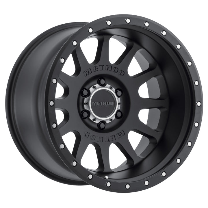 Method MR605 NV 20x10 -24mm Offset 6x5.5 106.25mm CB Matte Black Wheel - Bull Strap