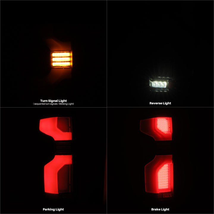 AlphaRex 19-24 Chevy Silverado 1500 / 20-24 2500HD/3500HD LUXX-Series LED Tail Lights Alpha Black - Bull Strap