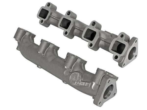 aFe Power BladeRunner Ported Ductile Iron Exhaust Manifold 01-16 GM Diesel Trucks V8-6.6L (td) - Bull Strap