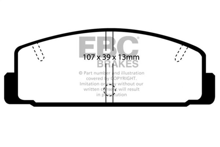 EBC 03-04 Mazda Protege 2.0 Turbo (Mazdaspeed) Yellowstuff Rear Brake Pads - Bull Strap