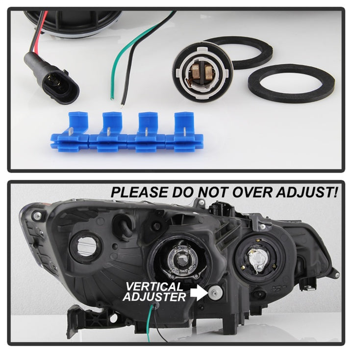 xTune 09-14 Acura TSX Projector Headlights - Light Bar DRL - Black (PRO-JH-ATSX09-LB-BK) - Bull Strap