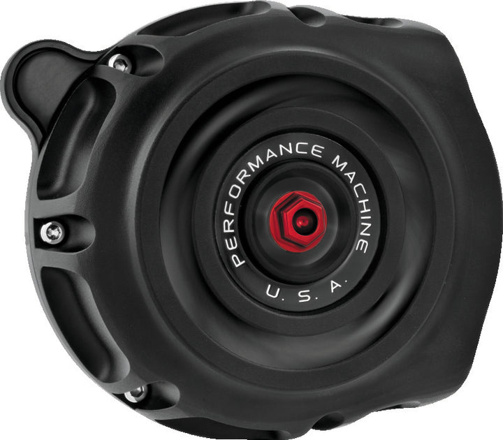 Performance Machine  Vintage Air Cleaner - Black Ops - Bull Strap