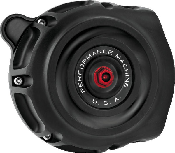 Performance Machine Vintage Air Cleaner - Black Ops - Bull Strap