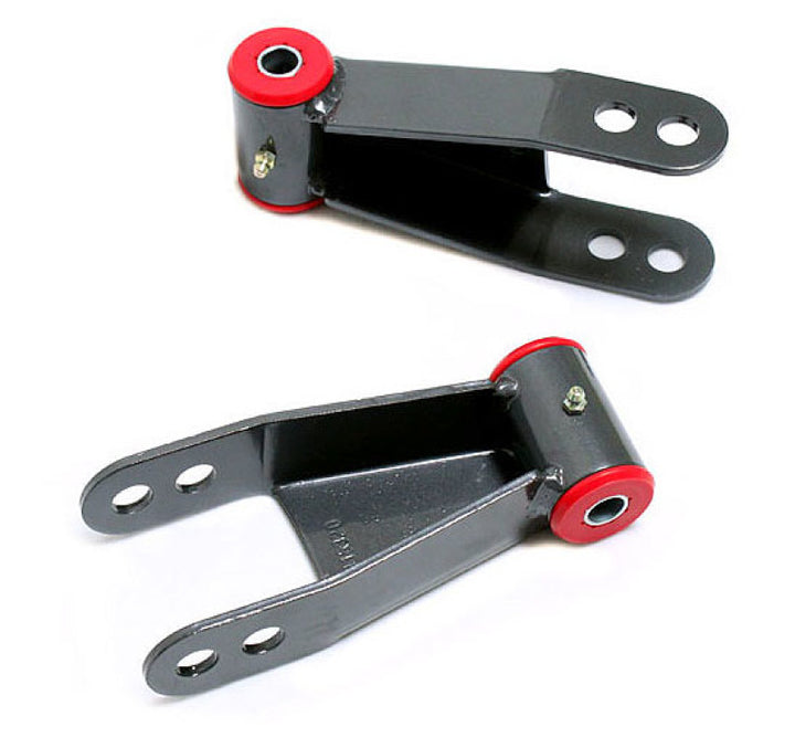 MaxTrac 04-17 Nissan Titan 2WD/4WD 2in Rear Lowering Shackles - Bull Strap