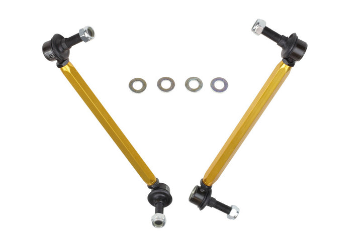Whiteline 05+ Mustang Coupe 8cyl (Inc Shelby GT/ GT500) Front Swaybar Link Kit H/Duty Adj Steel Ball - Bull Strap