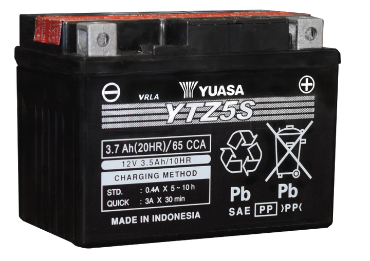 Yuasa YTZ5S-BS Maintenance Free AGM 12-Volt Battery w/Bottle - Bull Strap