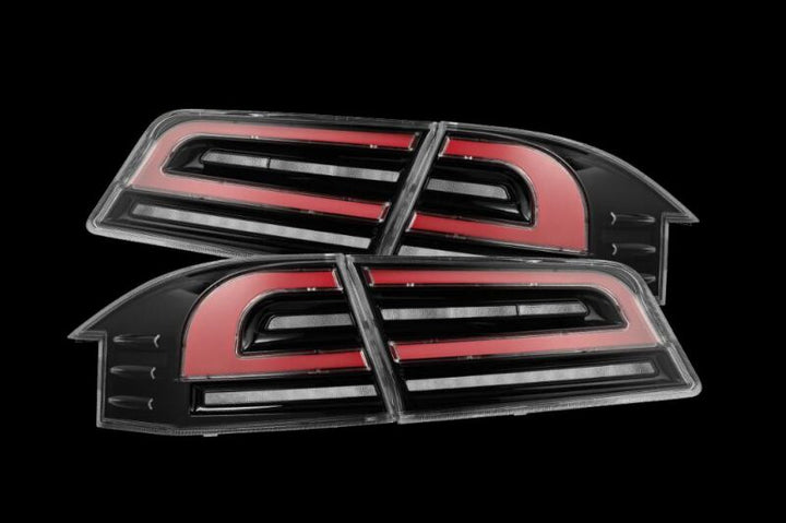 AlphaRex 12-21 Tesla Model S LUXX-Series LED Tail Lights - Black/Red - Bull Strap
