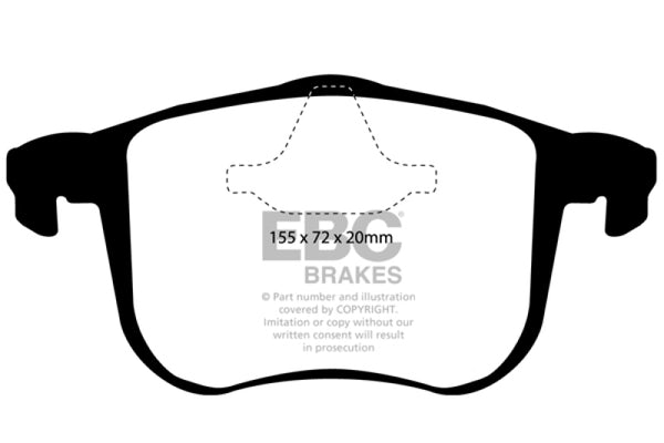 EBC 06-11 Saab 9-3 2.0 Turbo (Aero) Redstuff Front Brake Pads - Bull Strap