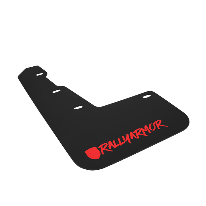Rally Armor 15-21 Subaru WRX/STI Black UR Mud Flap w/Red Altered Font Logo - Bull Strap