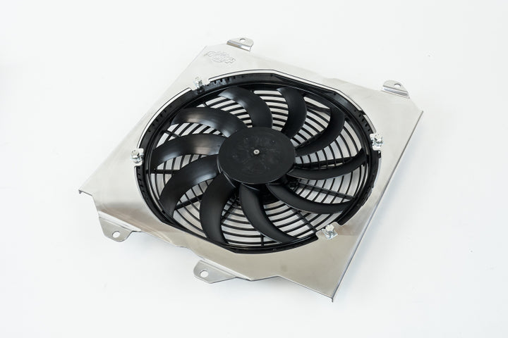 CSF 92-00 Honda Civic All-Aluminum Fan Shroud w/12in SPAL Fan - Bull Strap