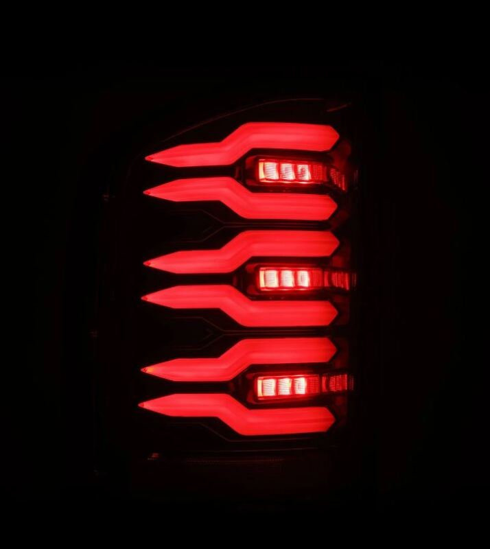 AlphaRex 07-13 Chevrolet Silverado 1500 (Ex. Hybrid Models) LUXX-Series LED Tail Lights Alpha-Black - Bull Strap