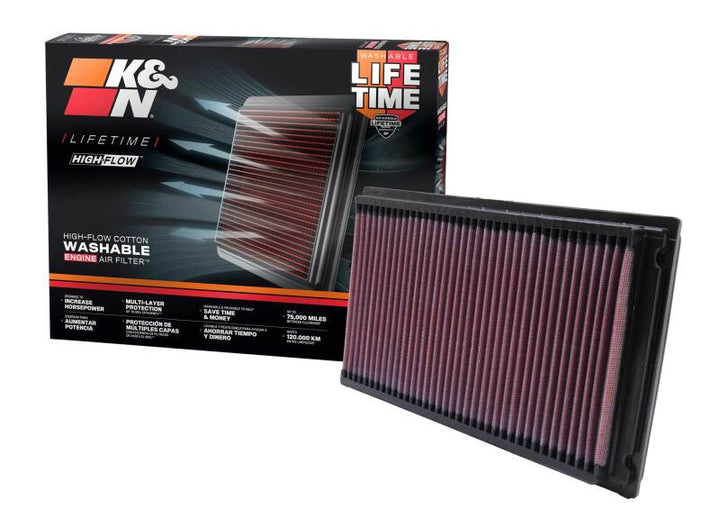 K&N 88-08 Nissan 1.8L / 87-05 Nissan/Infiniti 3.0L / 00-09 3.5LDrop In Air Filter - Bull Strap