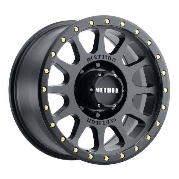 Method MR305 NV 17x8.5 0mm Offset 8x6.5 130.81mm CB Matte Black Wheel - Bull Strap
