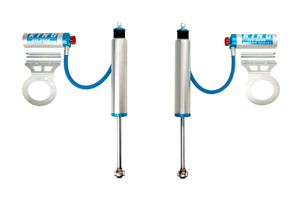 King Shocks 2014+ Ram 2500 4WD Front 2.5 Dia Piggy Hose Shock w/Adjuster (Pair) - Bull Strap