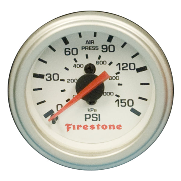 Firestone Replacement Single Pressure Gauge - White Face (For PN 2225 / 2229 / 2196) (WR17609181) - Bull Strap