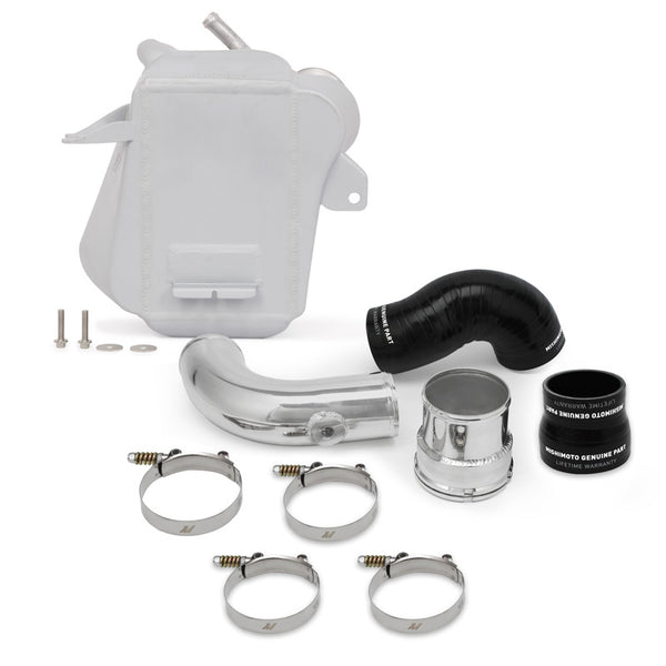 Mishimoto 2017+ Ford 6.7L Powerstroke Air-To-Water Intercooler - Micro-Wrinkle Silver - Bull Strap