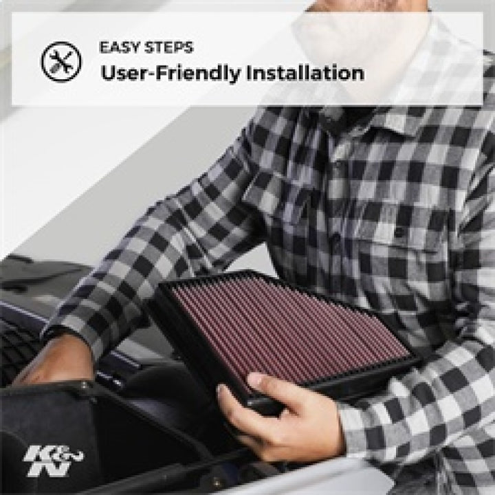 K&N 17-18 Hyundai Santa Fe Sport L4-2.4L F/I Drop In Air Filter - Bull Strap