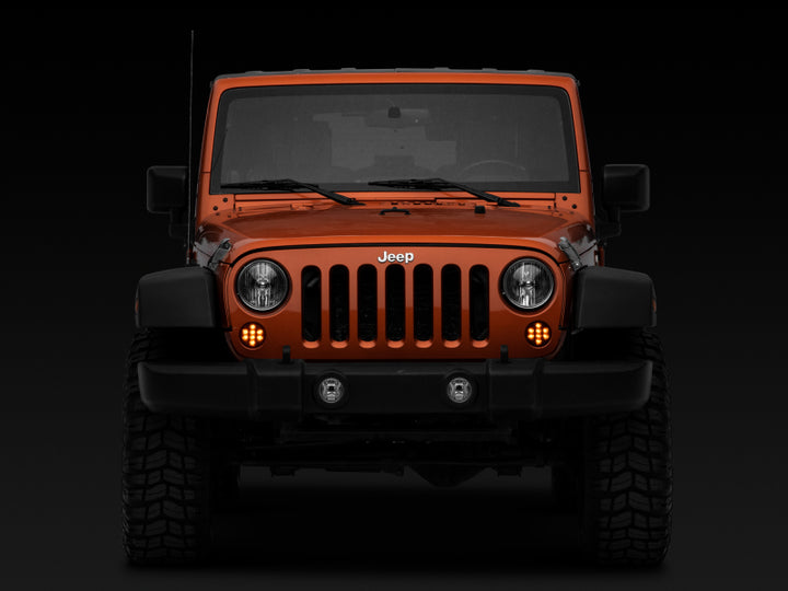 Raxiom 07-18 Jeep Wrangler JK Axial Series LED Front Turn Signals (Smoked) - Bull Strap
