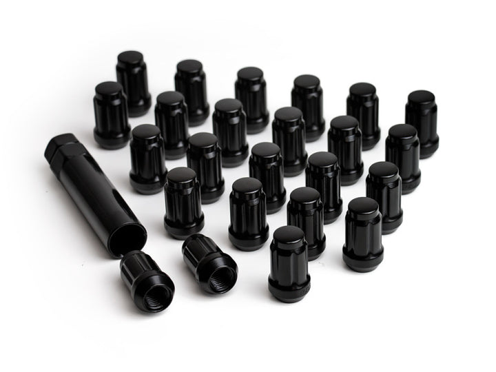 ICON Alloys Lug Nut Kit Black - 14x1.5 - 24 Lug Nuts w/ Key - Bull Strap