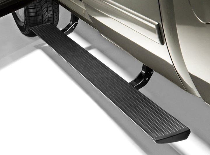 AMP Research 2007-2014 Chevy Silverado 2500/3500 Extended/Crew PowerStep - Black - Bull Strap