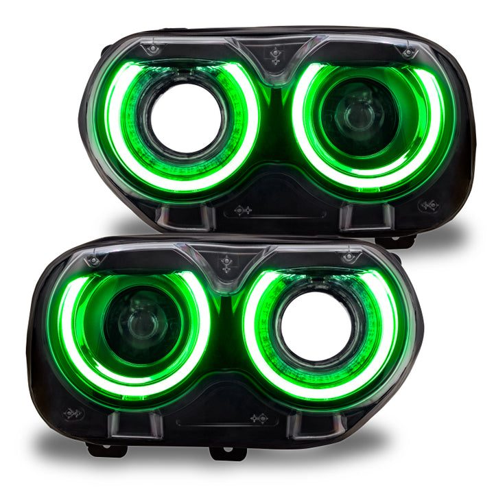 Oracle 15-21 Dodge Challenger RGB+W Headlight DRL Upgrade Kit - ColorSHIFT+W - Bull Strap