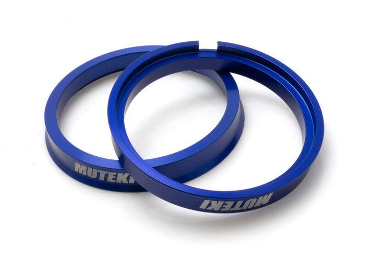 Wheel Mate Muteki Tesla Hub Ring Set 73mm x 64mm - 2 Piece Blue - Bull Strap